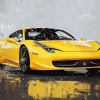 Yellow 458 Ferrari Engines Diamond Painting