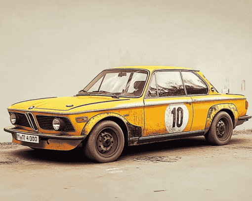 Yellow BMW E10 Car Diamond Painting