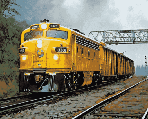 Yellow Diesel Engines Diamond Painting