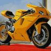 Yellow Ducati 999 Motorbikes Diamond Painting