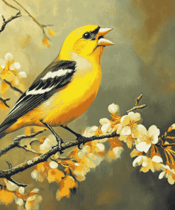 Yellow Finch Bird Diamond Painting