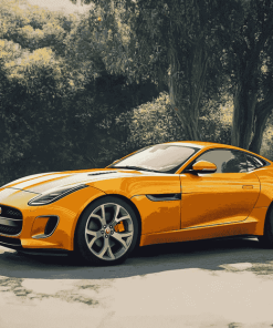 Yellow Jaguar F Type Diamond Painting