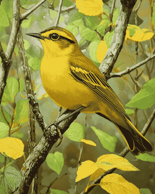 Yellow Kentucky Warbler Birds Diamond Painting