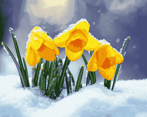 Yellow Spring Blossoms Diamond Painting