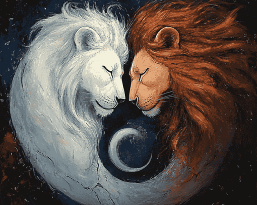 Yin Yang Lion Diamond Painting