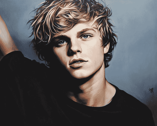 Young Evan Peters Celebrity Diamond Painting