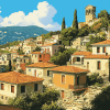 Zagoridiamond Greece Cityscape Diamond Painting