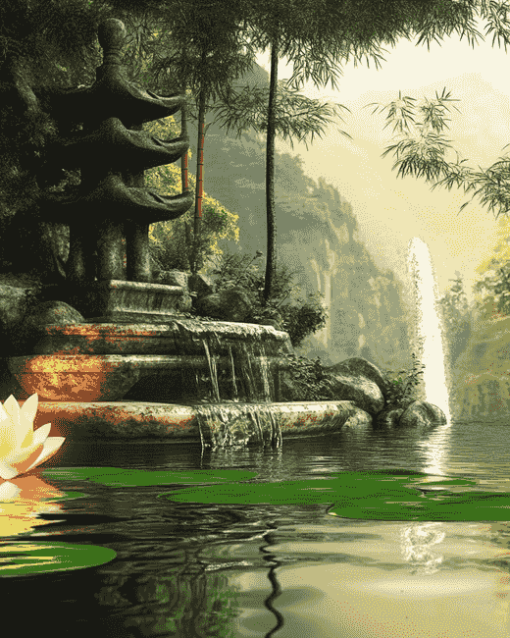 Zen Fountains Diamond Painting