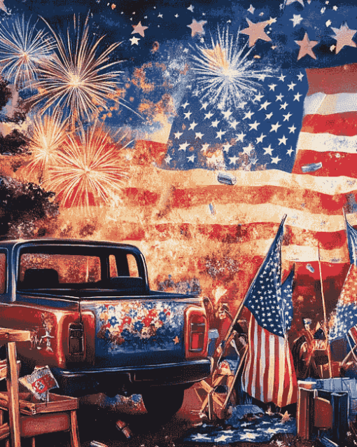 4th Of July American Celebration Diamond Painting