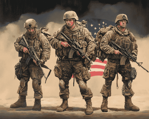 82nd Airborne Soldiers Animation Diamond Painting