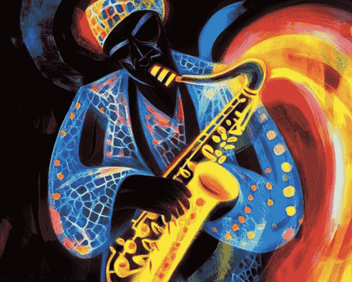 Abstract Saxophone Melody Diamond Painting