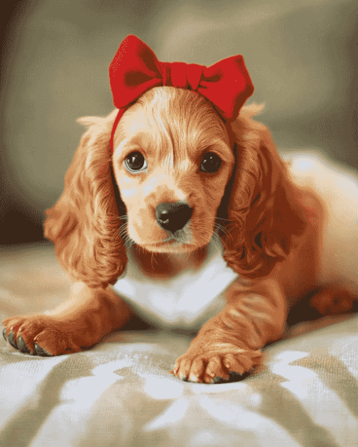 Adorable Cocker Puppy Diamond Painting