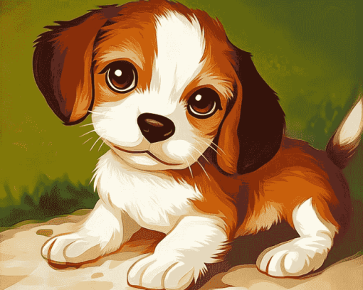 Adorable Puppy Animation Diamond Painting