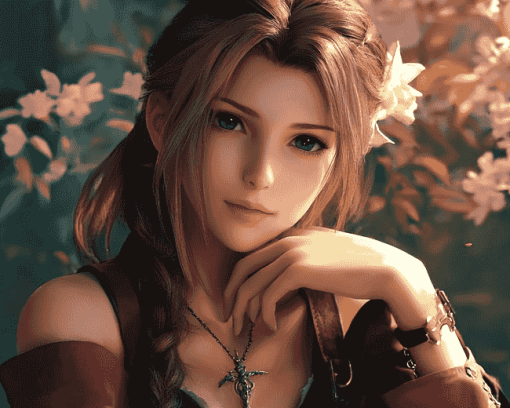 Aerith Gainsborough Anime Diamond Painting