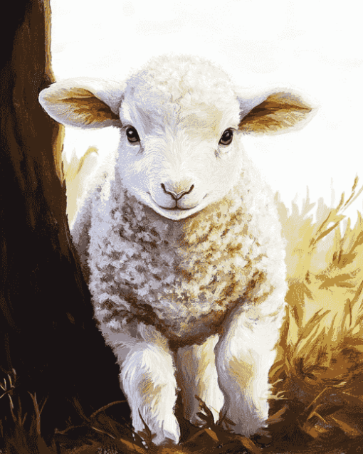 Aesthetic Baby Lamb Diamond Painting