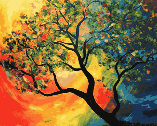 Aesthetic Colorful Tree Diamond Painting