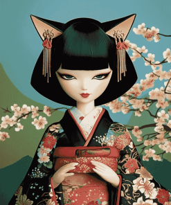 Aesthetic Japanese Doll Diamond Painting