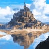 Aesthetic Mont St Michel Landscape Diamond Painting