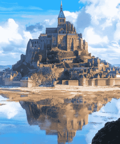 Aesthetic Mont St Michel Landscape Diamond Painting