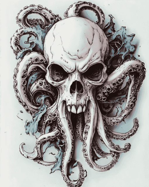 Aesthetic Octopus Skull Diamond Painting