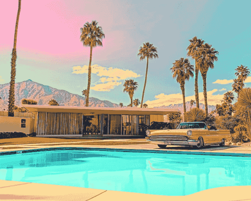 Aesthetic Palm Springs Landscape Diamond Painting