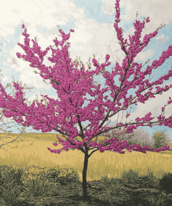 Aesthetic Redbud Trees Diamond Painting