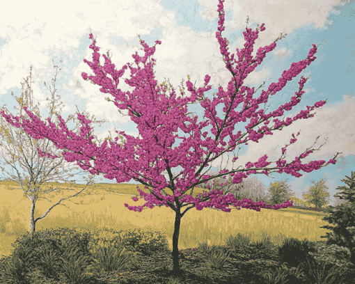 Aesthetic Redbud Trees Diamond Painting