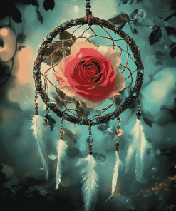 Aesthetic Rose Dreamcatcher Diamond Painting