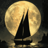 Aesthetic Sailboat Under Moonlight Diamond Painting