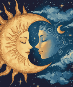 Aesthetic Sun and Moon Diamond Painting