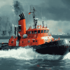 Aesthetic Tug Boat Diamond Painting