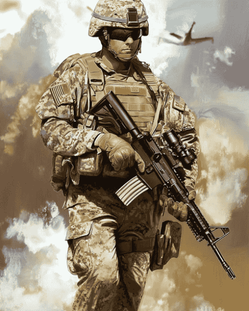 Aesthetic US Marines Diamond Painting