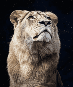 Aesthetic White Lion Diamond Painting