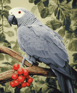 African Grey Bird Diamond Painting