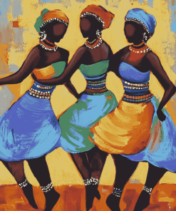 African Ladies Colorful Dance Diamond Painting