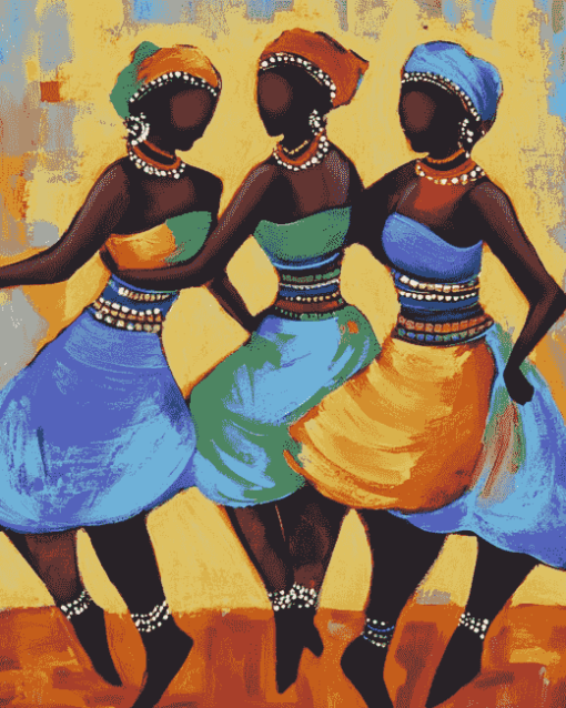 African Ladies Colorful Dance Diamond Painting