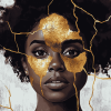 Afro Kintsugi Woman Diamond Painting