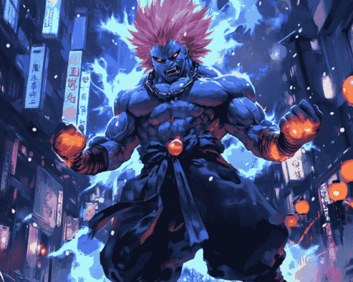 Akuma Anime Fighter Diamond Painting