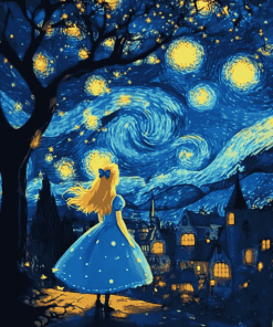 Alice in Wonderland Starry Night Diamond Painting