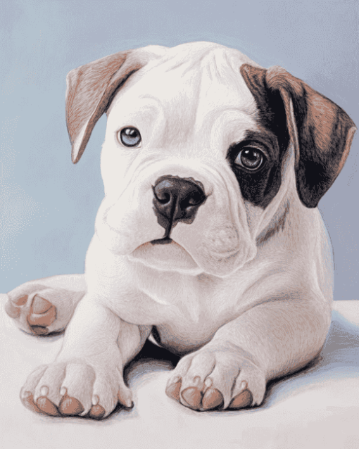 American Bulldog Puppy Diamond Painting