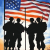 American Flag Military Silhouettes Diamond Painting