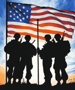 American Flag Military Silhouettes Diamond Painting