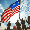 American Flag Soldier Silhouette Diamond Painting