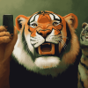 Animal Selfies with Tigers Diamond Painting