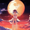 Anime Girl and Moon Fantasy Diamond Painting