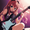 Anime Musician with Electric Guitar Diamond Painting