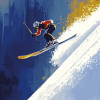 Artistic Ski Jump Animation Diamond Painting