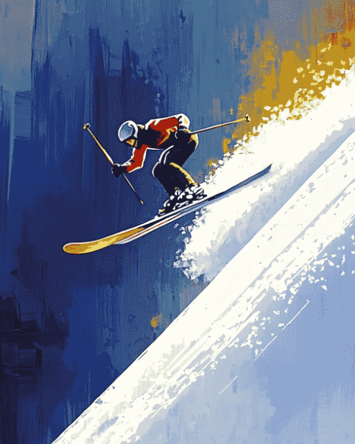 Artistic Ski Jump Animation Diamond Painting