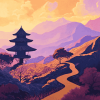 Asian Mountainscape Diamond Painting