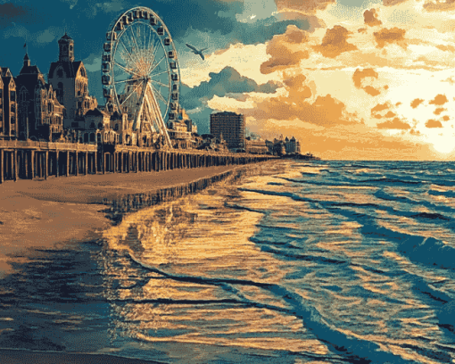 Atlantic City Seascape Diamond Painting